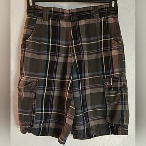 🟡 ARIZONA Boys Plaid Cargo Shorts 16